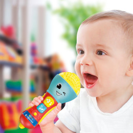 Baby Clementoni Βρεφικό Παιχνίδι Baby Mικρόφωνο - Μιλάει Ελληνικά - Για 10-36 Μηνών