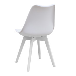 Καρέκλα Τραπεζαρίας Viva Megapap pp - pu Λευκό - Ξύλινο Λευκό Πόδι 48,5x54x80εκ.