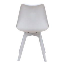 Καρέκλα Τραπεζαρίας Viva Megapap pp - pu Λευκό - Ξύλινο Λευκό Πόδι 48,5x54x80εκ.