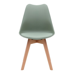 Καρέκλα Τραπεζαρίας Viva Megapap pp - pu Φυστικί - Ξύλινο Φυσικό Πόδι 48,5x54x80εκ.