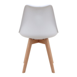 Καρέκλα Τραπεζαρίας Viva Megapap pp - pu Λευκό - Ξύλινο Φυσικό Πόδι 48,5x54x80εκ.