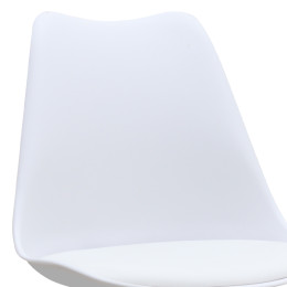 Καρέκλα Τραπεζαρίας Viva Megapap pp - pu Λευκό - Ξύλινο Φυσικό Πόδι 48,5x54x80εκ.