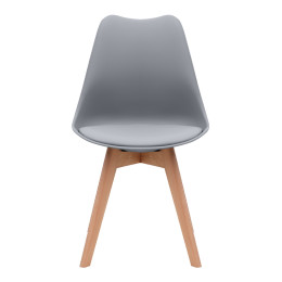 Καρέκλα Τραπεζαρίας Viva Megapap pp - pu Γκρι - Ξύλινο Φυσικό Πόδι 48,5x54x80εκ.