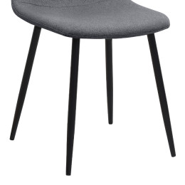 Καρέκλα Τραπεζαρίας Iris Megapap Γκρι Ύφασμα - Μεταλλικό Μαύρο Πόδι 43x50x85εκ.
