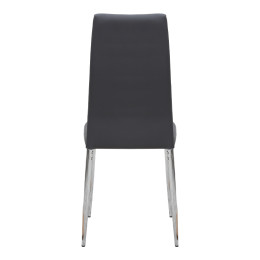 Καρέκλα Τραπεζαρίας Rosa Megapap Μαύρο pu - Μεταλλικό Πόδι Χρωμίου 41x48x98εκ.
