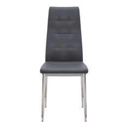 Καρέκλα Τραπεζαρίας Rosa Megapap Γκρι pu - Μεταλλικό Πόδι Χρωμίου 41x48x98εκ.