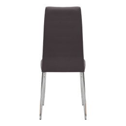 Καρέκλα Τραπεζαρίας Rosa Megapap Καφέ pu - Μεταλλικό Πόδι Χρωμίου 41x48x98εκ.