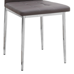 Καρέκλα Τραπεζαρίας Rosa Megapap Καφέ pu - Μεταλλικό Πόδι Χρωμίου 41x48x98εκ.