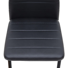 Καρέκλα Τραπεζαρίας Rosa Megapap Μαύρο pu - Μεταλλικό Μαύρο Πόδι 40x52x96εκ.