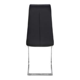 Καρέκλα Τραπεζαρίας Vela Megapap Μαύρο pu - Μεταλλική Βάση Χρωμίου 41x61x107εκ.
