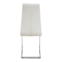 Καρέκλα Τραπεζαρίας Vela Megapap Λευκό pu - Μεταλλική Βάση Χρωμίου 41x61x107εκ.