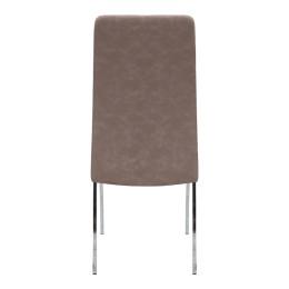 Καρέκλα Τραπεζαρίας Alma Megapap Μπεζ pu - Μεταλλικό Πόδι Χρωμίου 42x53x97εκ.