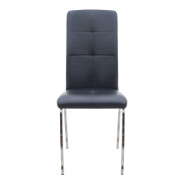 Καρέκλα Τραπεζαρίας Alma Megapap Μαύρο pu - Μεταλλικό Πόδι Χρωμίου 42x53x97εκ.