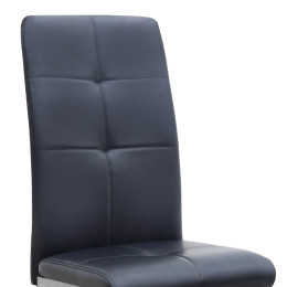 Καρέκλα Τραπεζαρίας Alma Megapap Μαύρο pu - Μεταλλικό Πόδι Χρωμίου 42x53x97εκ.