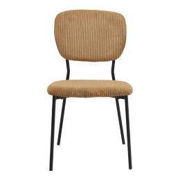 Καρέκλα Τραπεζαρίας Kevin Megapap Μουσταρδί Ύφασμα - Μεταλλικό Μαύρο Πόδι 48x51x87εκ.