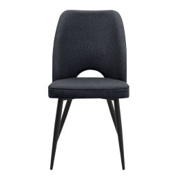 Καρέκλα Τραπεζαρίας Christy Megapap Ανθρακί Ύφασμα - Μεταλλικό Μαύρο Πόδι 47x59x90εκ.