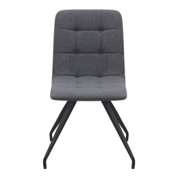 Καρέκλα Τραπεζαρίας Bianca Megapap Γκρι Ύφασμα - Μεταλλικό Μαύρο Πόδι 43x56x84εκ.
