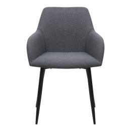 Πολυθρόνα Τραπεζαρίας Monica Megapap Γκρι Ύφασμα - Μεταλλικό Μαύρο Πόδι 54x57x84εκ.