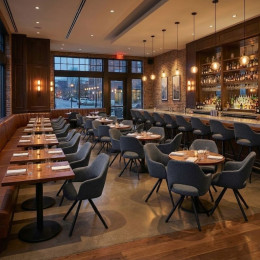 Πολυθρόνα Τραπεζαρίας Gabriel Megapap Γκρι Ύφασμα - Μεταλλικό Μαύρο Πόδι 58x60x85εκ.