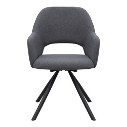 Πολυθρόνα Τραπεζαρίας Gabriel Megapap Γκρι Ύφασμα - Μεταλλικό Μαύρο Πόδι 58x60x85εκ.