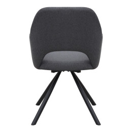 Πολυθρόνα Τραπεζαρίας Gabriel Megapap Γκρι Ύφασμα - Μεταλλικό Μαύρο Πόδι 58x60x85εκ.