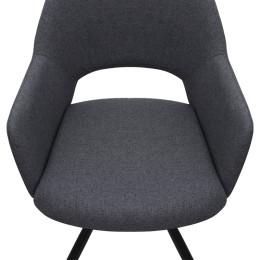 Πολυθρόνα Τραπεζαρίας Gabriel Megapap Γκρι Ύφασμα - Μεταλλικό Μαύρο Πόδι 58x60x85εκ.