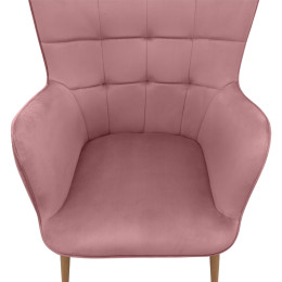 Πολυθρόνα - Μπερζέρα με Υποπόδιο Lily Megapap Σάπιο Μήλο Βελούδο - Μεταλλικό Πόδι Χρώμα Φυσικό 70x62x98εκ.