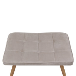 Πολυθρόνα - Μπερζέρα με Υποπόδιο Lily Megapap Μπεζ Βελούδο - Μεταλλικό Πόδι Χρώμα Φυσικό 70x62x98εκ.