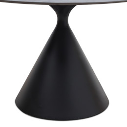 Τραπέζι Logan Megapap Sintered Stone - Μέταλλο Χρώμα Γκρι εφέ Μαρμάρου - Μαύρο Ø120x72εκ.