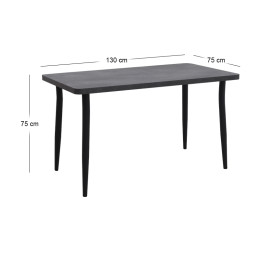 Τραπέζι Levico Megapap mdf - Μεταλλικό Χρώμα Σκούρο Γκρι Σκυροδέματος 130x75x75εκ.