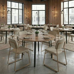 Τραπέζι Zeno Megapap Χρώμα Ακακίας Ø110x73,5εκ.