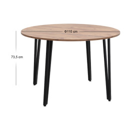Τραπέζι Zeno Megapap Χρώμα Ακακίας Ø110x73,5εκ.