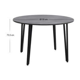Τραπέζι Zeno Megapap Χρώμα Σκούρο Γκρι Σκυροδέματος Ø110x73,5εκ.