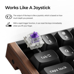 Keychron k6 he (K6h-f1) Special Wood Edition Wireless Magnetic Hall Effect rgb Keyboard 65% us