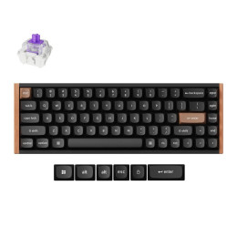 Keychron k6 he (K6h-f1) Special Wood Edition Wireless Magnetic Hall Effect rgb Keyboard 65% us