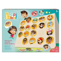 HappiHobbi Ποιος Κρύβεται? 60 Εκπαιδευτικοί Χάρτινοι Μαγνήτες Για 5+ Χρονών