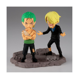 Banpresto World Collectable Figure log Stories: one Piece - Roronoa Zoro & Sanji Figures (8cm) (29523)