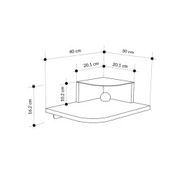 Κομοδίνο Επιτοίχιο Luno Megapap με led Χρώμα Sepet oak 40x30x16,2εκ.