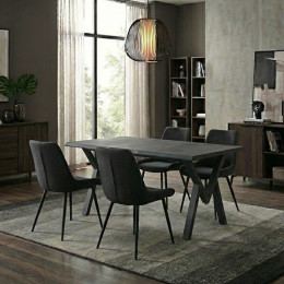 Τραπέζι Walter Megapap mdf - Μεταλλικό Χρώμα Σκούρο Γκρι Σκυροδέματος 140x80x75εκ.