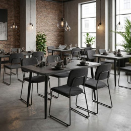 Τραπέζι Levico Megapap mdf - Μεταλλικό Χρώμα Σκούρο Γκρι Σκυροδέματος 120x70x75εκ.