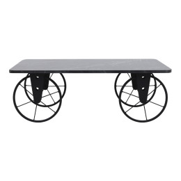 Τραπεζάκι Σαλονιού Jemmy Megapap mdf - Μεταλλικό Χρώμα Μαύρο εφέ Μαρμάρου 90x55x33εκ.