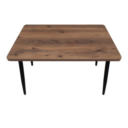 Τραπέζι Levico Megapap mdf - Μεταλλικό Χρώμα Καπνιστή Καρυδιά 130x75x75εκ.