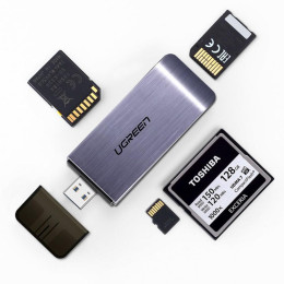 Ugreen 4 in1 Adapter usb Card Reader sd + Microsd Silver (50541) (Ugr50541)