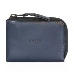Πορτοφόλι Με Μπρελόκ Ανδρικό JASLEN Δερμάτινο Μπλε 205644-03