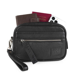 Τσαντάκι - Πορτοφόλι Χειρός Δερμάτινο Lois Μαύρο 305985-01