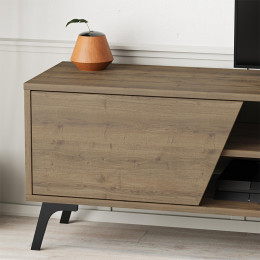 Έπιπλο Τηλεόρασης Fiona Megapap Χρώμα Ανοιχτό Καρυδί 180x35,6x48εκ.