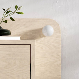 Κομοδίνο Επιτοίχιο Dotta Megapap με led Χρώμα Light oak 52x33,6x28εκ.