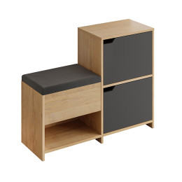 Παπουτσοθήκη Haven Megapap Χρώμα Sapphire oak - Ανθρακί 101x35x80,4εκ.