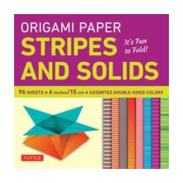 Origami Paper - Stripes and Solids 6" - 96 Sheets