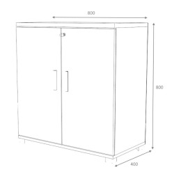 Ντουλάπι Γραφείου Επαγγελματικό Venturo Megapap Χρώμα Ανθρακί - Φυσικό Οξιάς 80x40x80εκ.